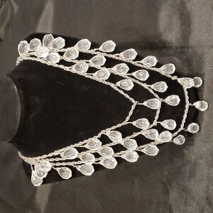 Silver and crystal necklace